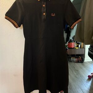 Sourpuss Black Dress with Orange Trim